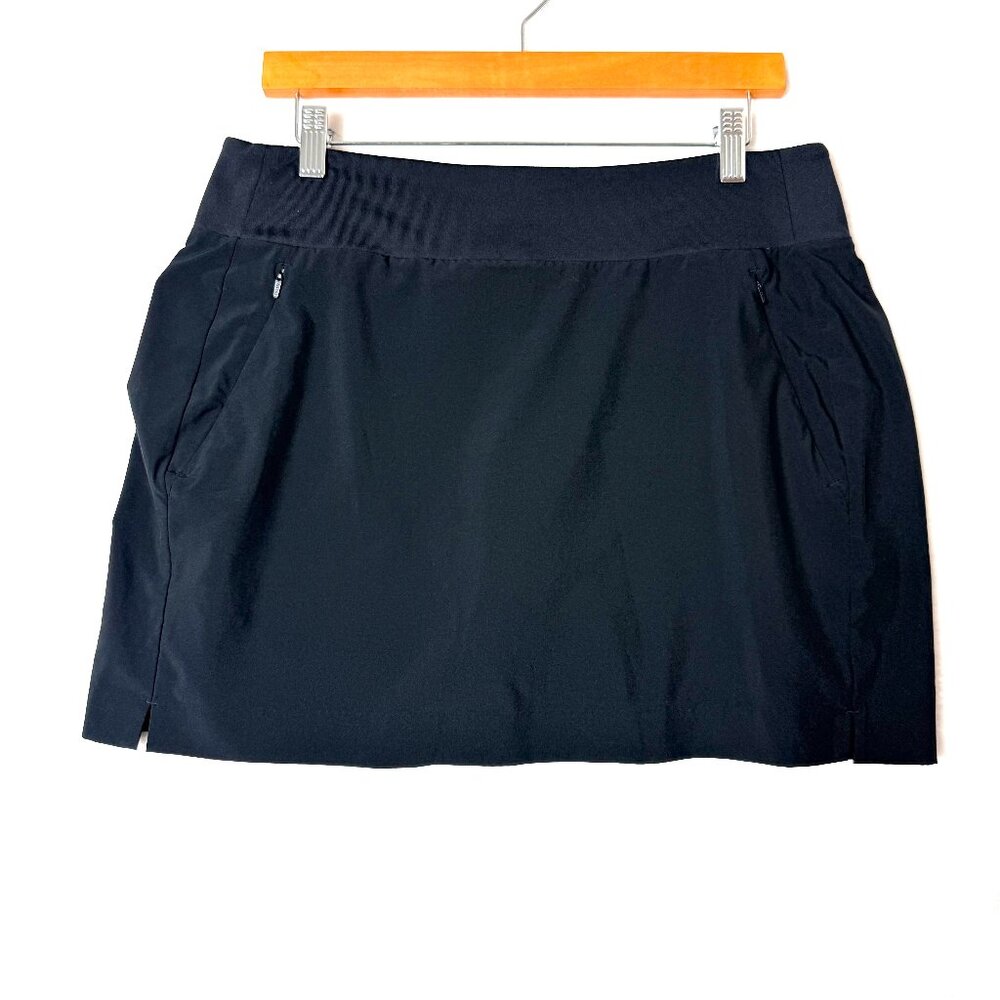 ATHLETA Soho Skort 15.5" Preppy Outdoor Travel Pickleball Tennis Golf 12 Black